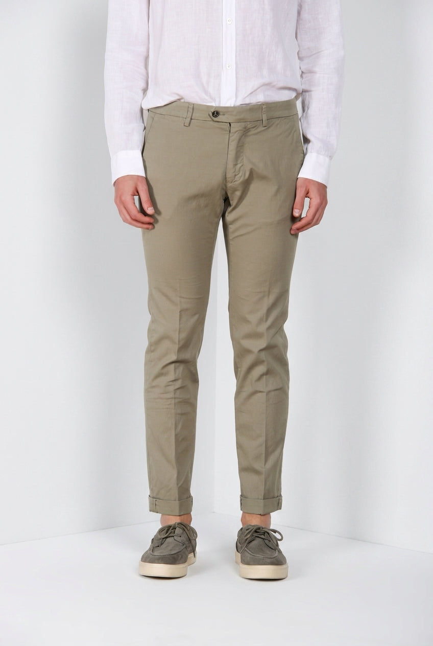 Torino City Icon Flex pantalon chino homme en cavallery de coton et lin stretch slim fit