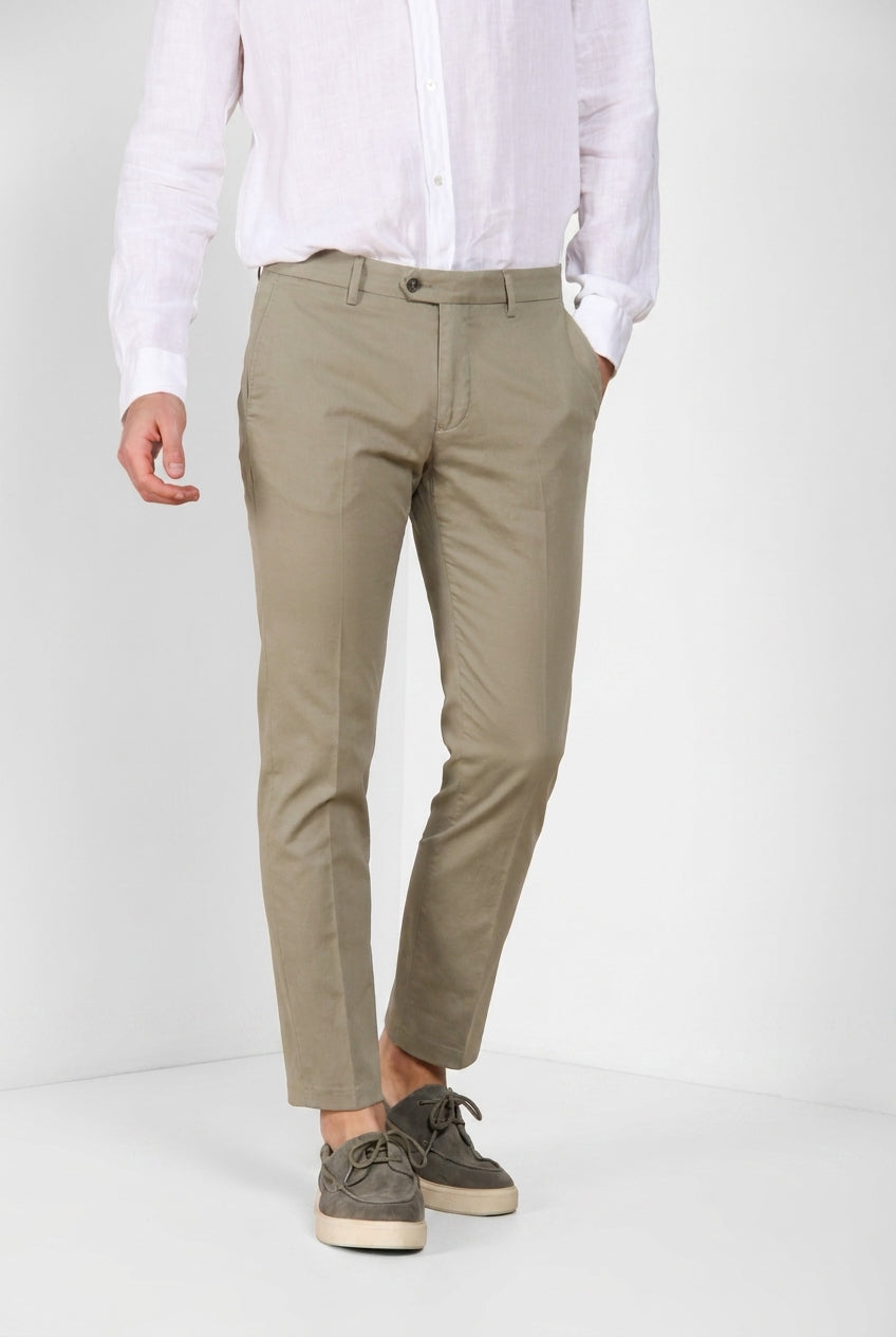 Torino City Icon Flex pantalone chino uomo in cavallery di cotone e lino stretch slim fit