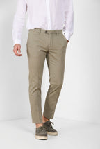 Torino City Icon Flex pantalon chino homme en cavallery de coton et lin stretch slim fit