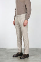 Torino City 1 pinces pantalone chino uomo trama diagonale tinto filo slim fit
