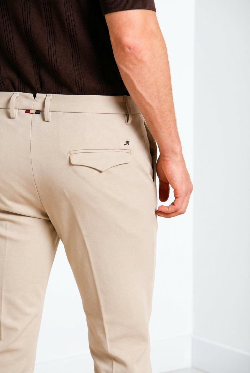 Torino City 1 Pinces pantalone chino uomo in jersey slim fit