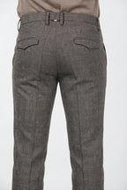 Torino City pantalone chino uomo fantasia galles sfumato tinto filo slim fit