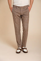 Torino City Hose Chino Herren Glencheck-Muster slim fit