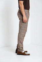 Torino City pantalón chino hombre estampado príncipe de Gales slim fit