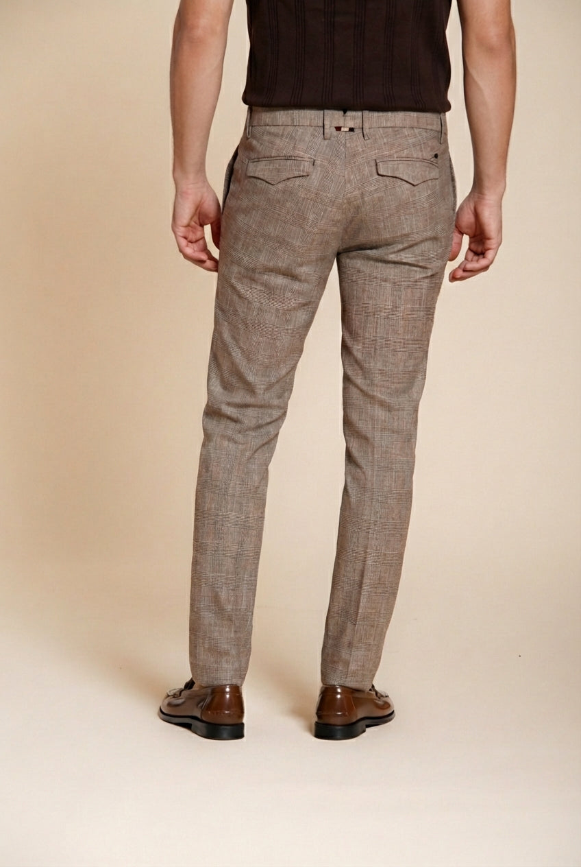 Torino City Hose Chino Herren Glencheck-Muster slim fit