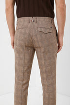 Torino City Hose Chino Herren Glencheck-Muster slim fit