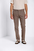 Torino City pantalón chino hombre estampado príncipe de Gales slim fit