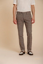 Torino City Hose Chino Herren Glencheck-Muster slim fit