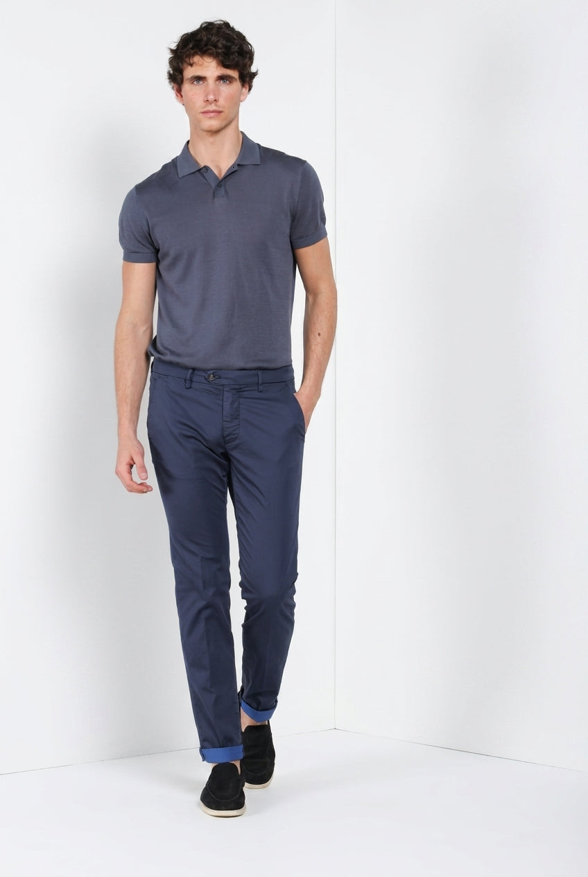 Torino City Travel pantalon chino homme en satin technique stretch slim fit