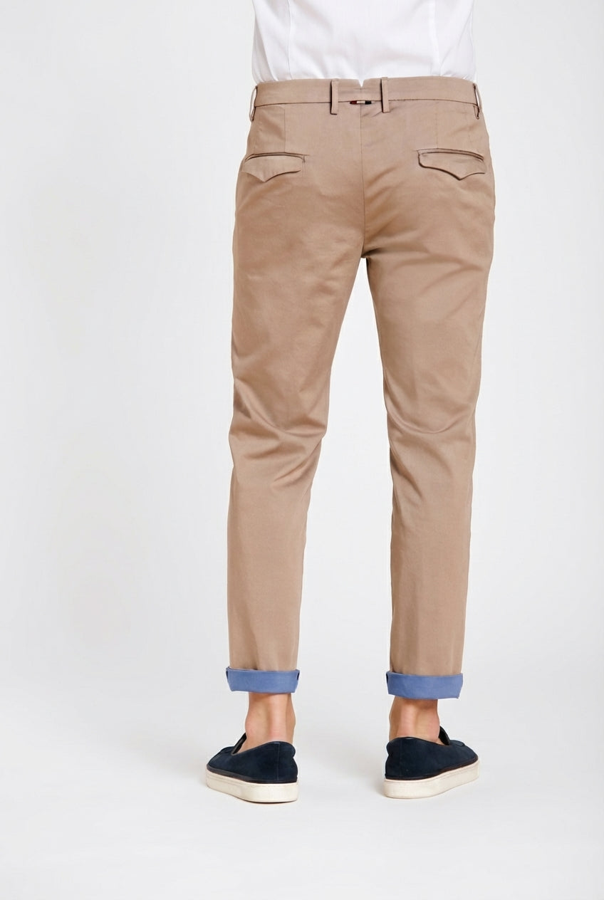 Torino City Travel pantalone chino uomo in raso tecnico stretch slim fit