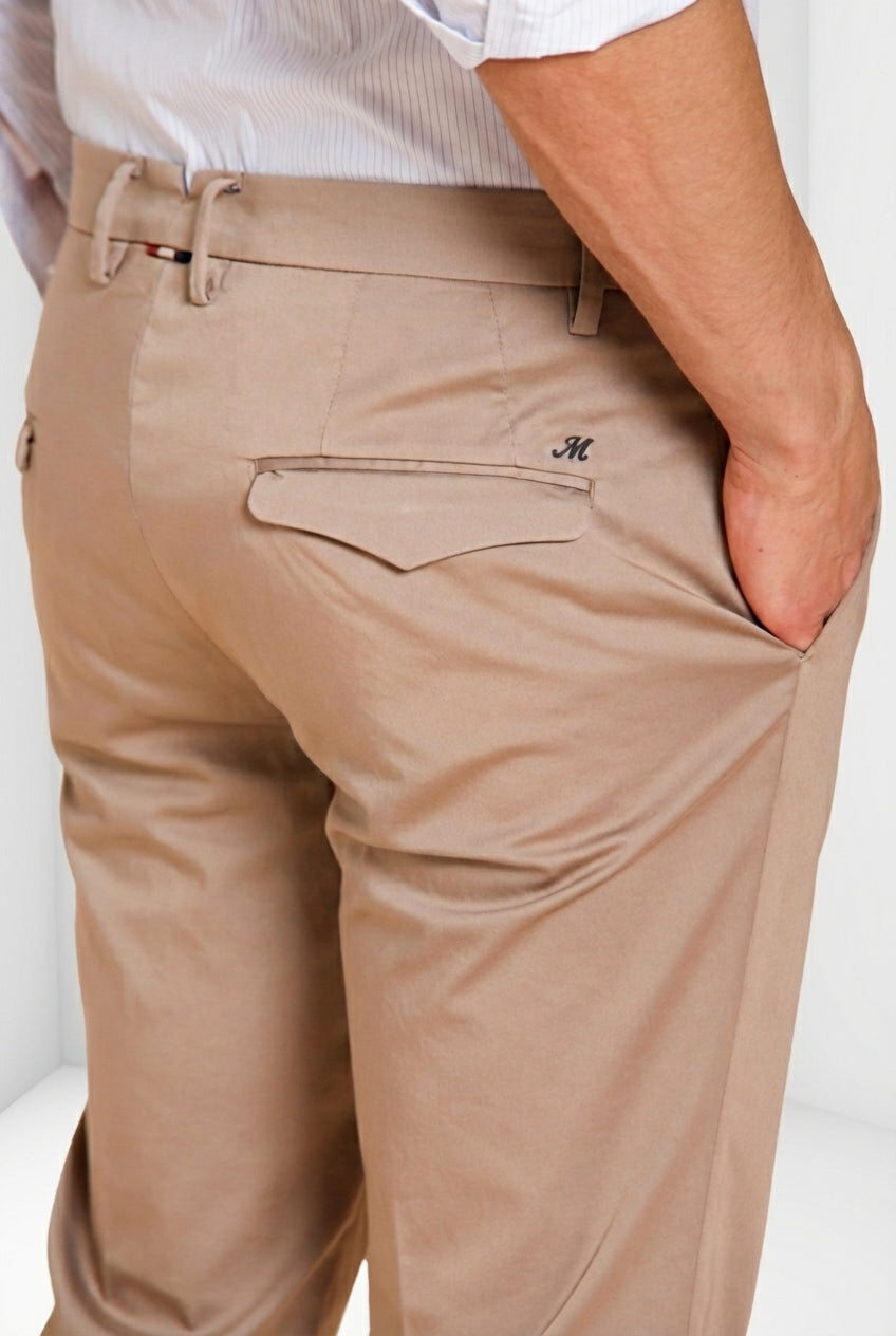 Torino City Travel pantalone chino uomo in raso tecnico stretch slim fit