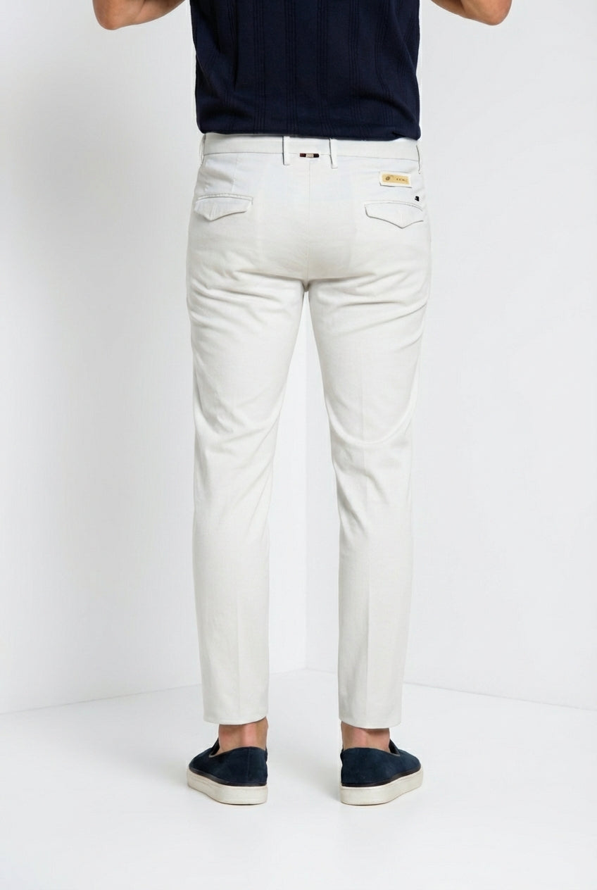 Torino City men's chino pants in cotton and silk satin slim fit