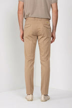 Torino City pantalone chino uomo in raso di cotone e seta slim fit