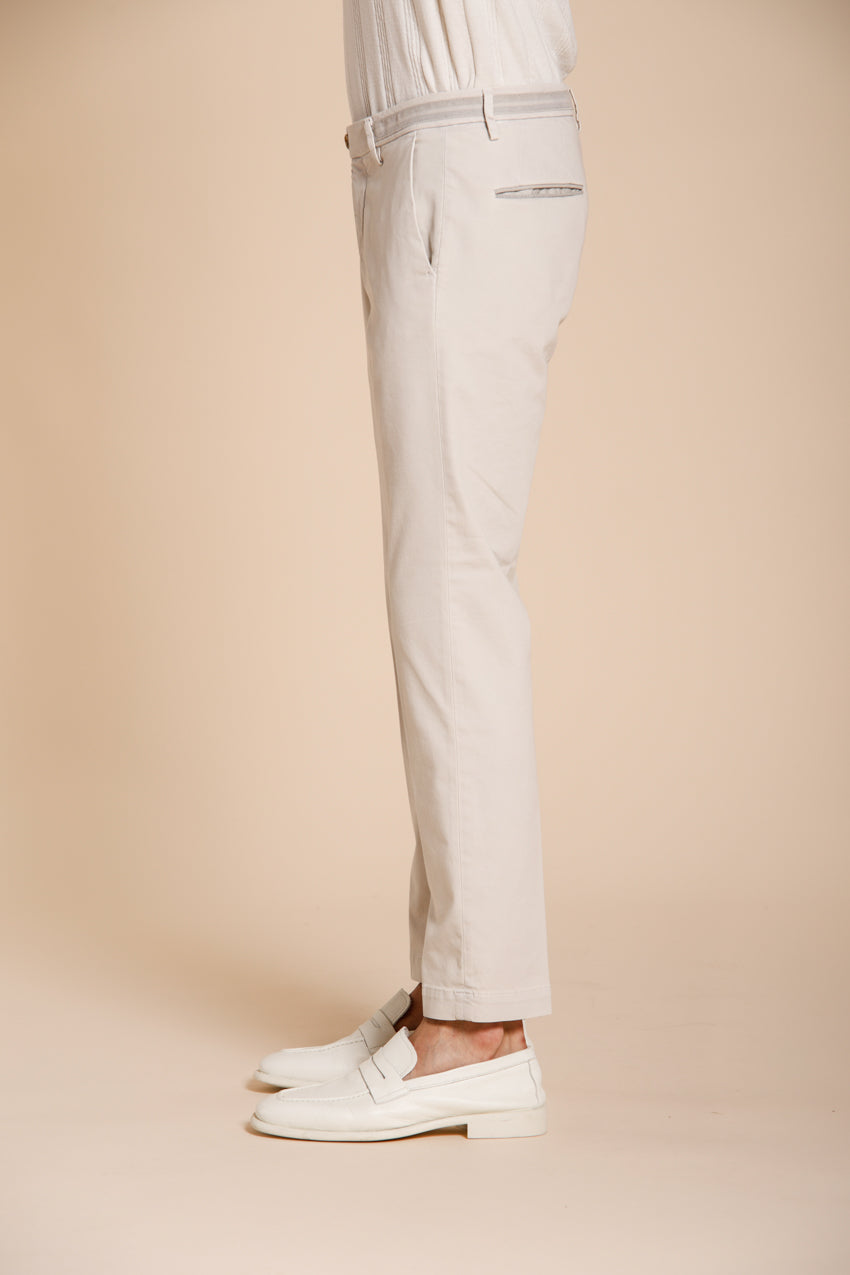 Torino City pantalon chino homme en tricot fin de coton et lyocell slim fit