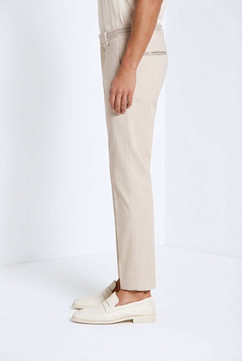 Torino City men's chino pants in fine cotton and lyocell tricot slim fit
