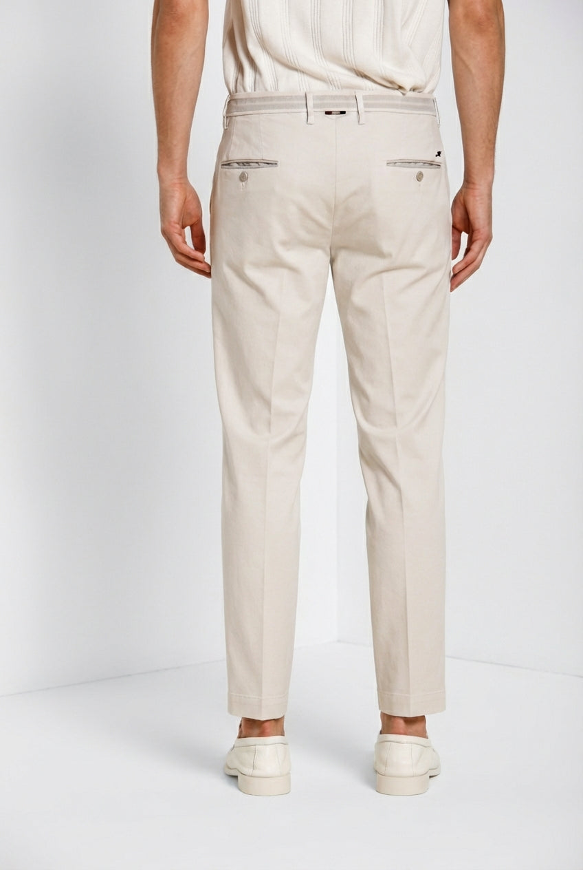 Torino City men's chino pants in fine cotton and lyocell tricot slim fit