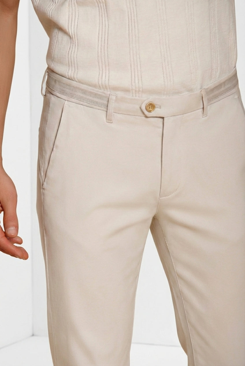 Torino City men's chino pants in fine cotton and lyocell tricot slim fit