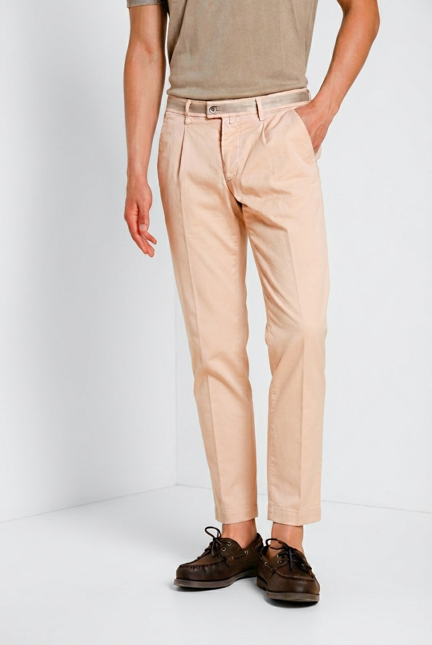 Torino 1 Pinces pantalón chino hombre en gabardina stretch slim fit