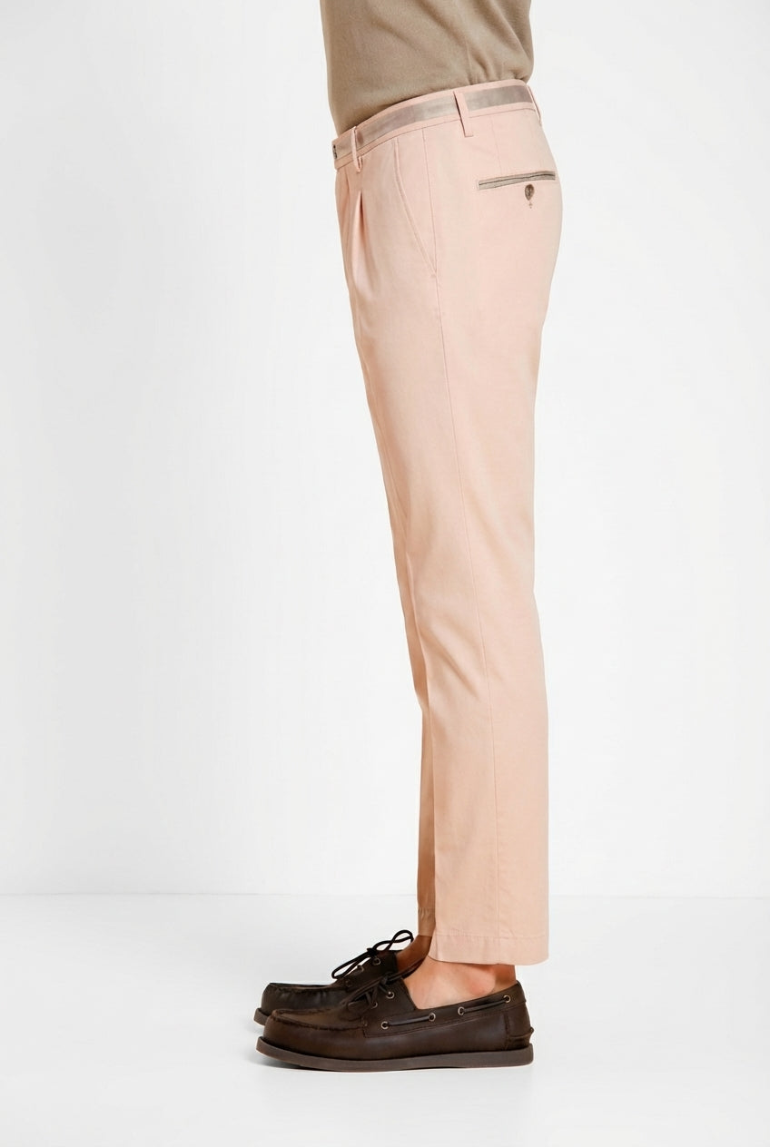 Torino 1 Pinces pantalón chino hombre en gabardina stretch slim fit
