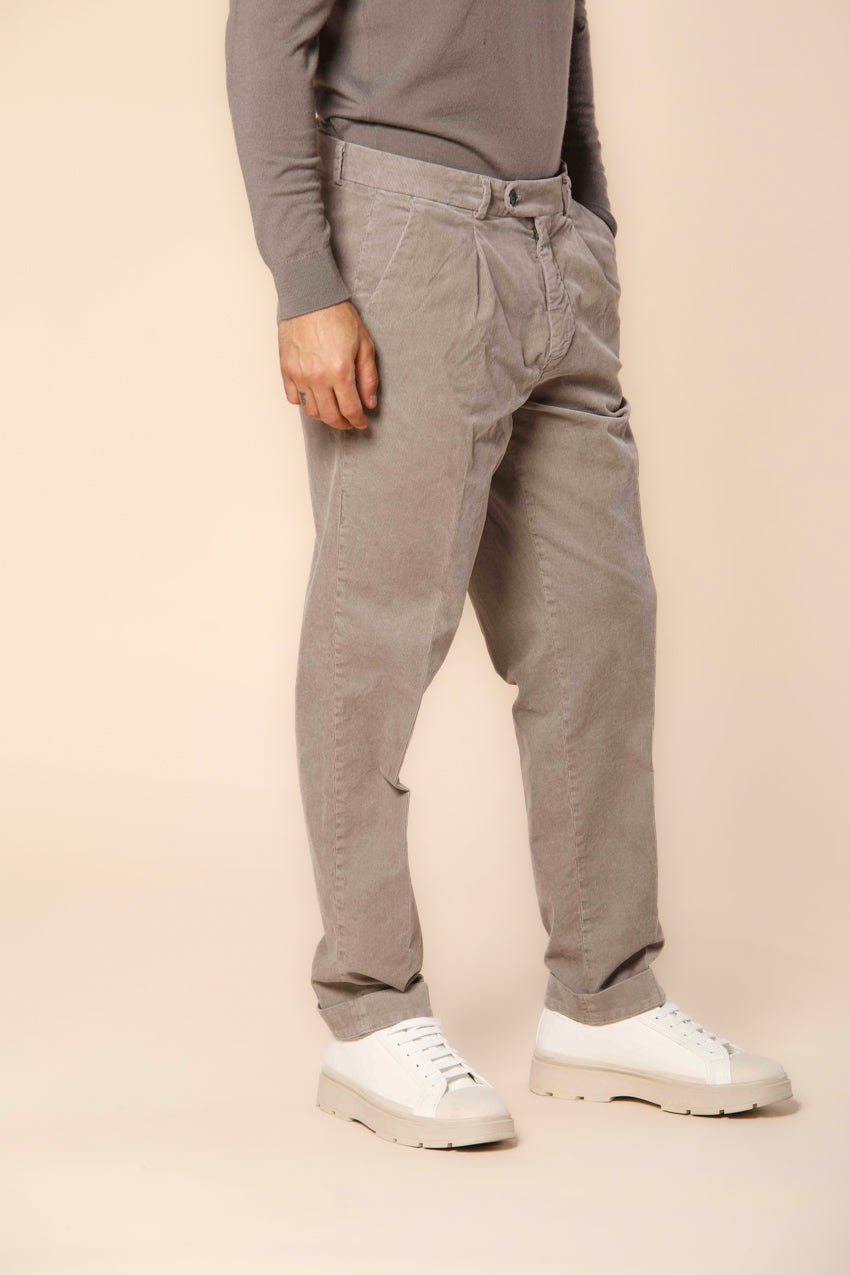 Boston 1 Pinces pantalones chino hombre an pana de 1000 rayas ajuste relaxed