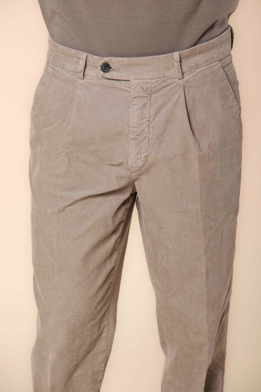 Boston 1 Pinces pantalones chino hombre an pana de 1000 rayas ajuste relaxed