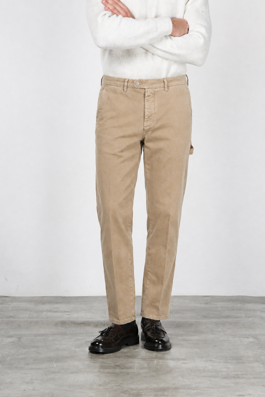 Square Work pantalone chino uomo in bull stretch relaxed fit