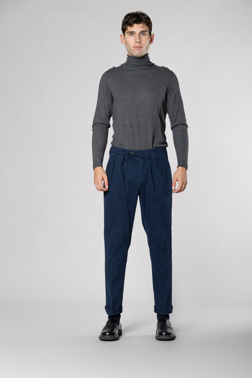 Boston 2 Pinces pantalone chino uomo in tricotina relaxed fit