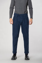 Boston 2 Pinces pantalone chino uomo in tricotina relaxed fit