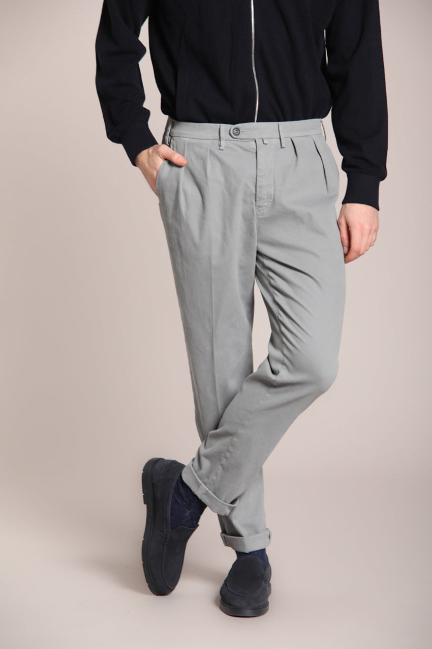 Foto 1 Boston 2 Pinces pantalone chino uomo in tricotina relaxed fit