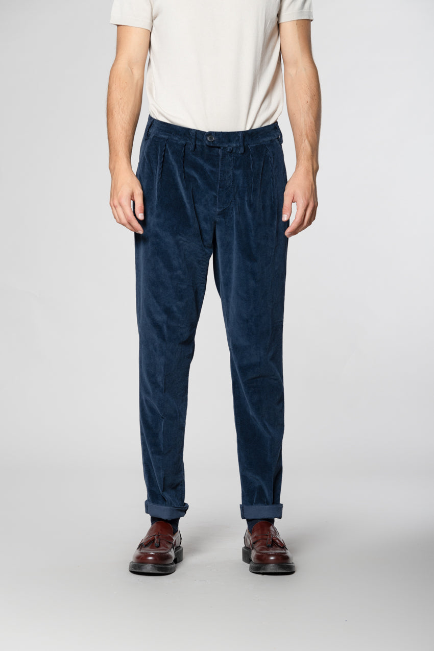 Boston 2 Pinces pantalone chino uomo in velluto 500 righe relaxed fit