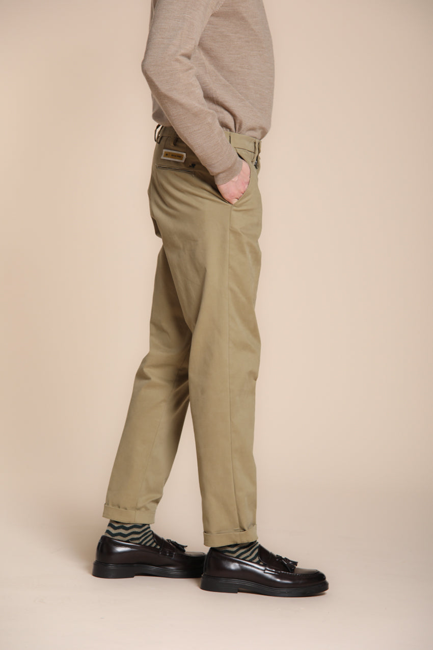 Foto 3 Boston pantalone chino uomo in gabardina tinto pezza relaxed fit