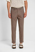 Boston pantalón chino hombre en espiga teñido en hilo stretch relaxed fit