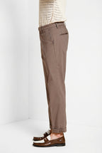 Boston pantalón chino hombre en espiga teñido en hilo stretch relaxed fit