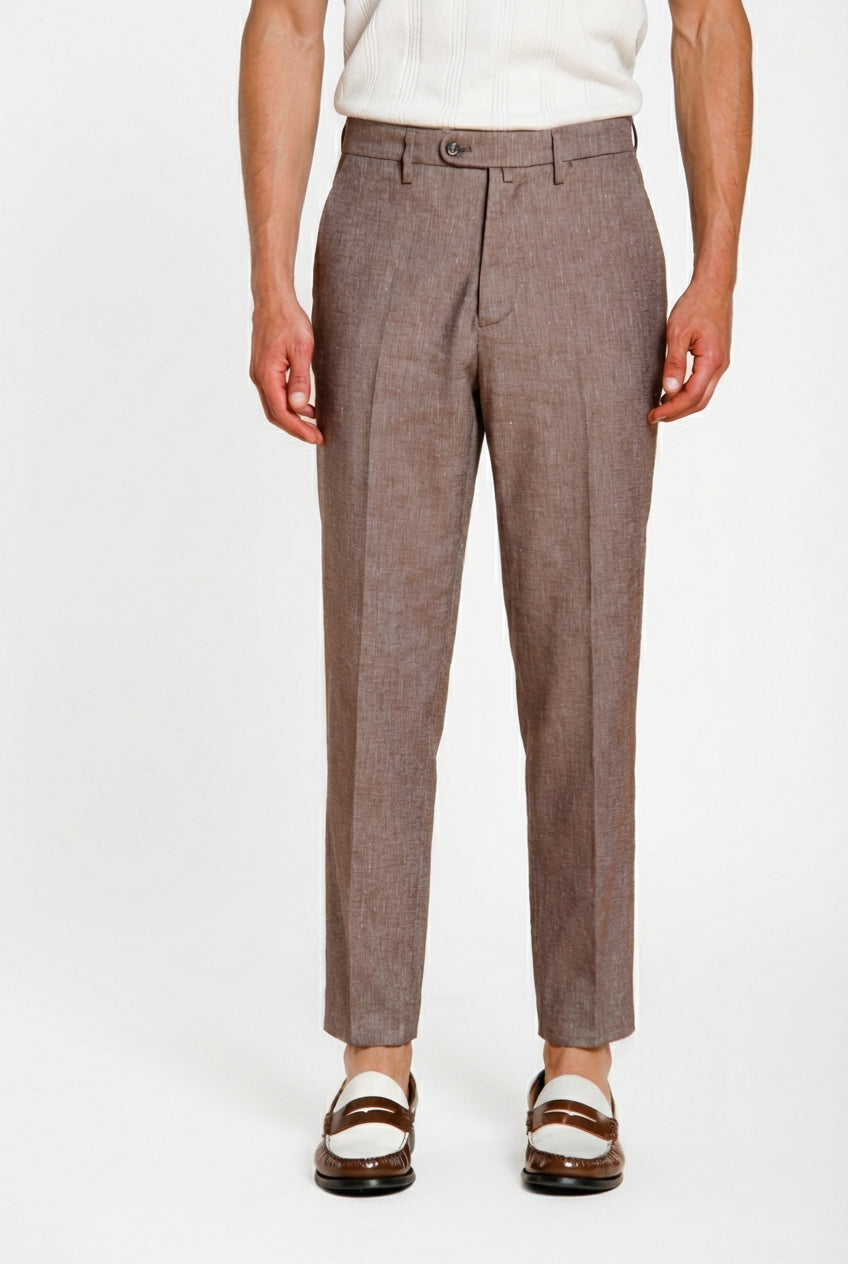 Boston pantalón chino hombre en denim trama diagonal relaxed fit