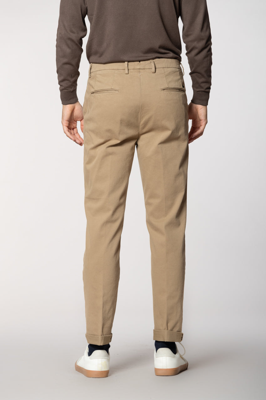 Boston pantalone chino uomo in cotone trama diagonale relaxed fit