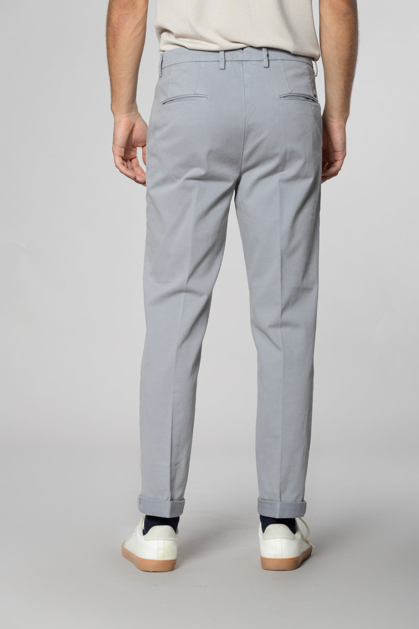 Boston pantalone chino uomo in cotone trama diagonale relaxed fit