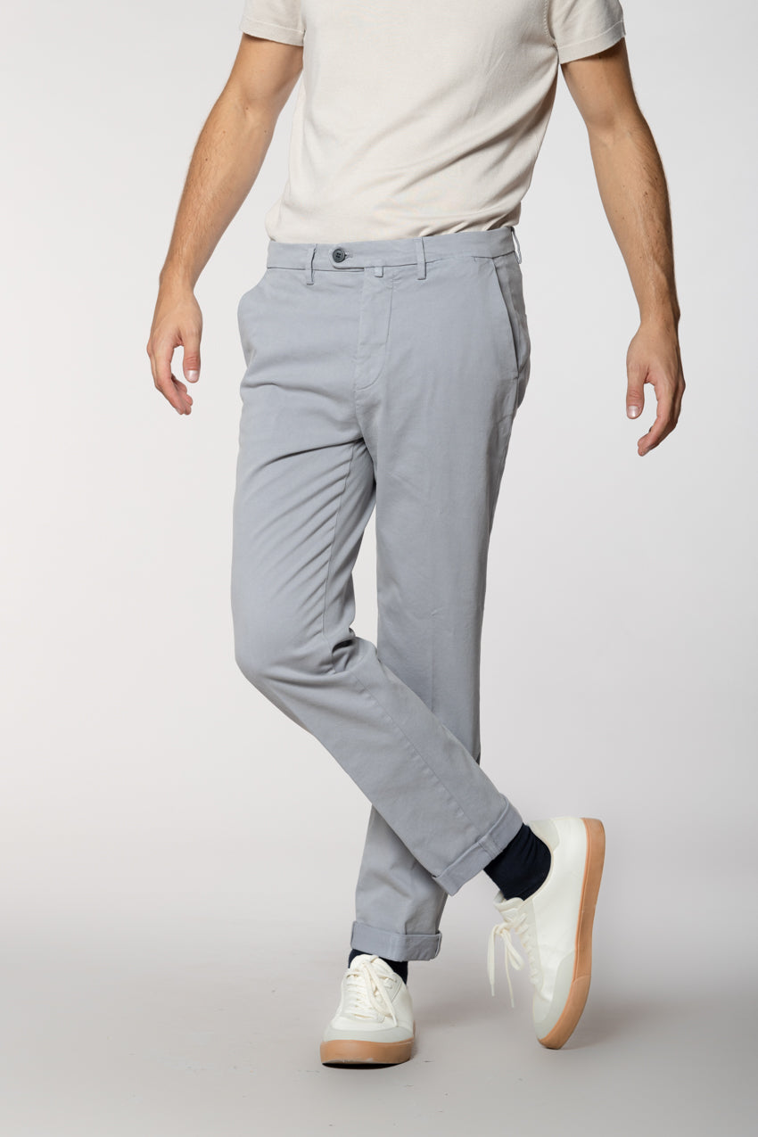 Boston pantalone chino uomo in cotone trama diagonale relaxed fit
