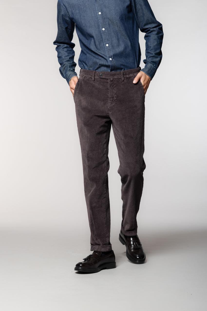 Boston pantalone chino uomo in velluto costa larga relaxed fit