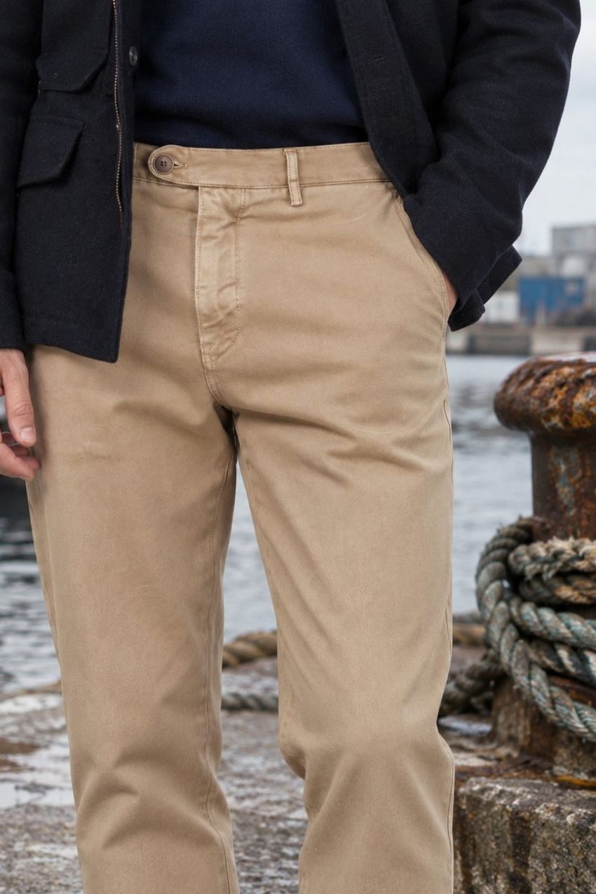 Garden pantalón chino de hombre en bull stretch carrot fit
