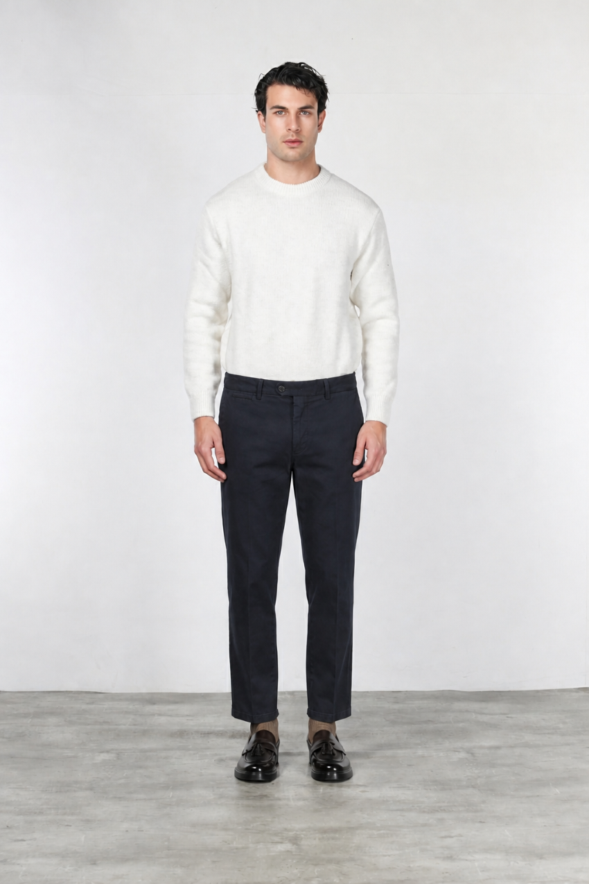 Garden pantalone chino uomo in bull stretch carrot fit