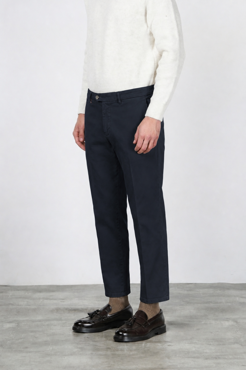 Garden pantalone chino uomo in bull stretch carrot fit