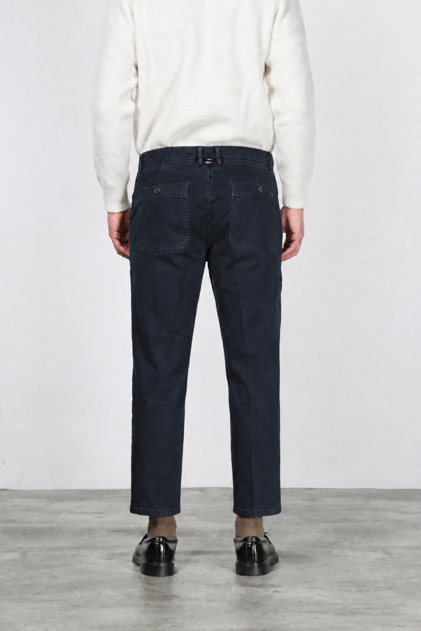 Garden pantalone chino uomo in bull stretch carrot fit