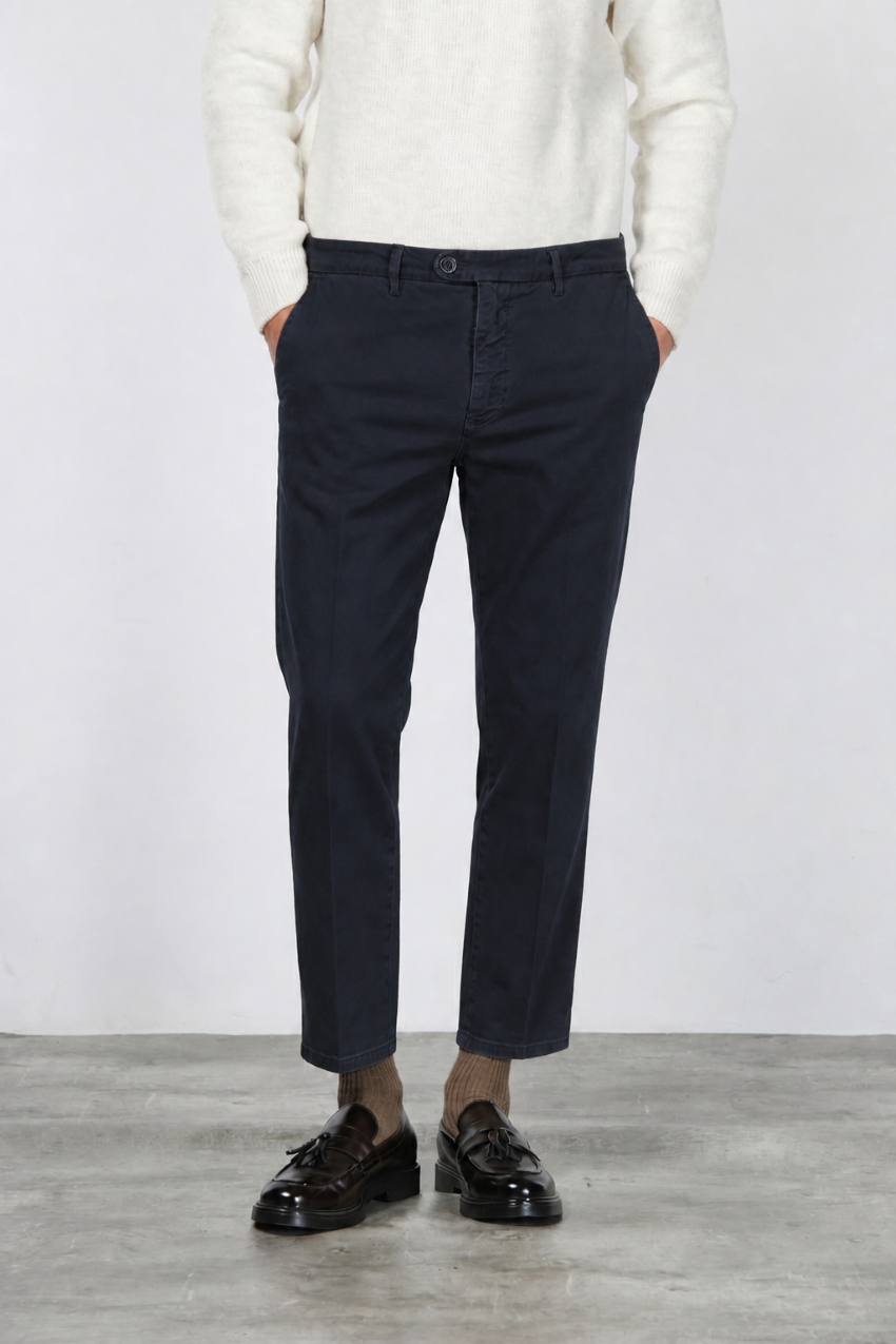 Garden pantalone chino uomo in bull stretch carrot fit