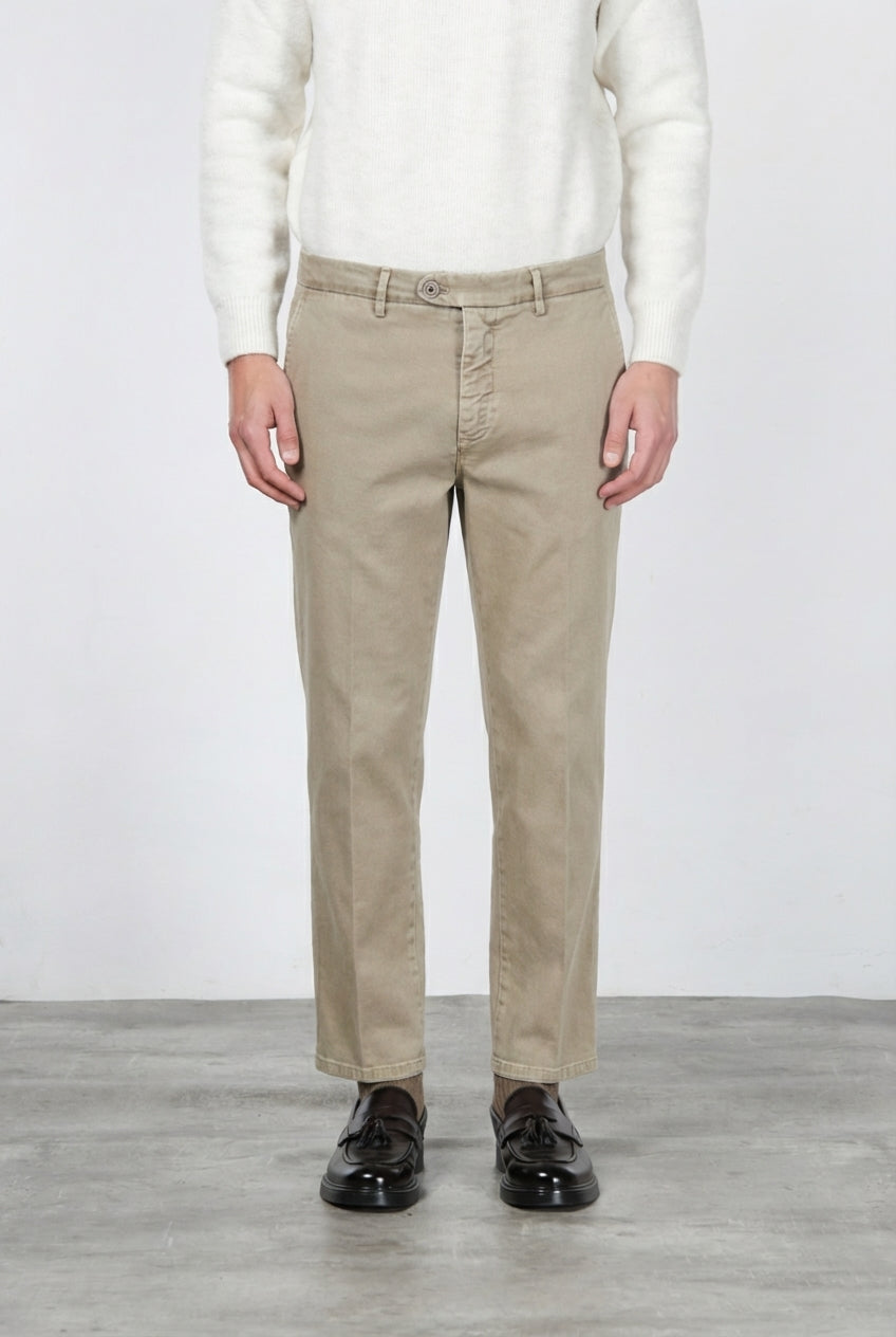 Garden men’s chino pants in stretch bull with carrot fit