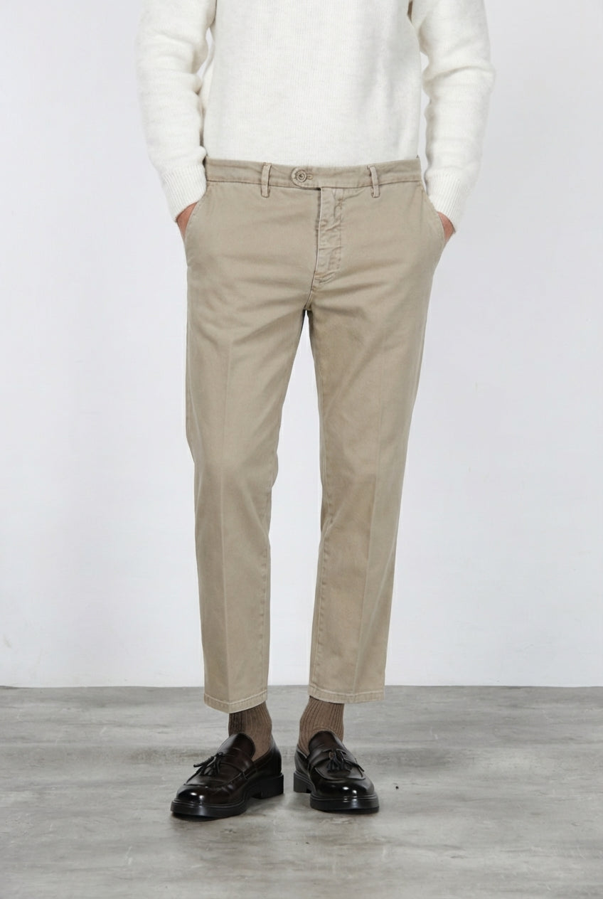 Garden men’s chino pants in stretch bull with carrot fit