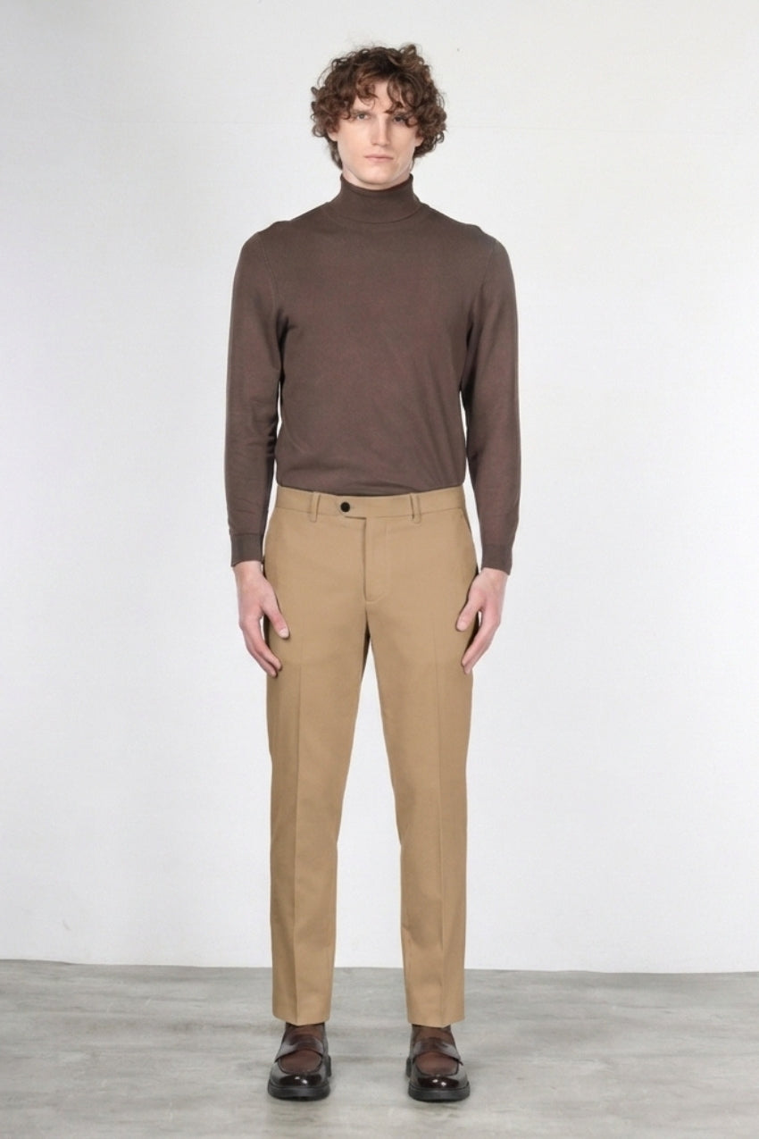 Paris pantalone chino uomo in tricotina stretch carrot fit