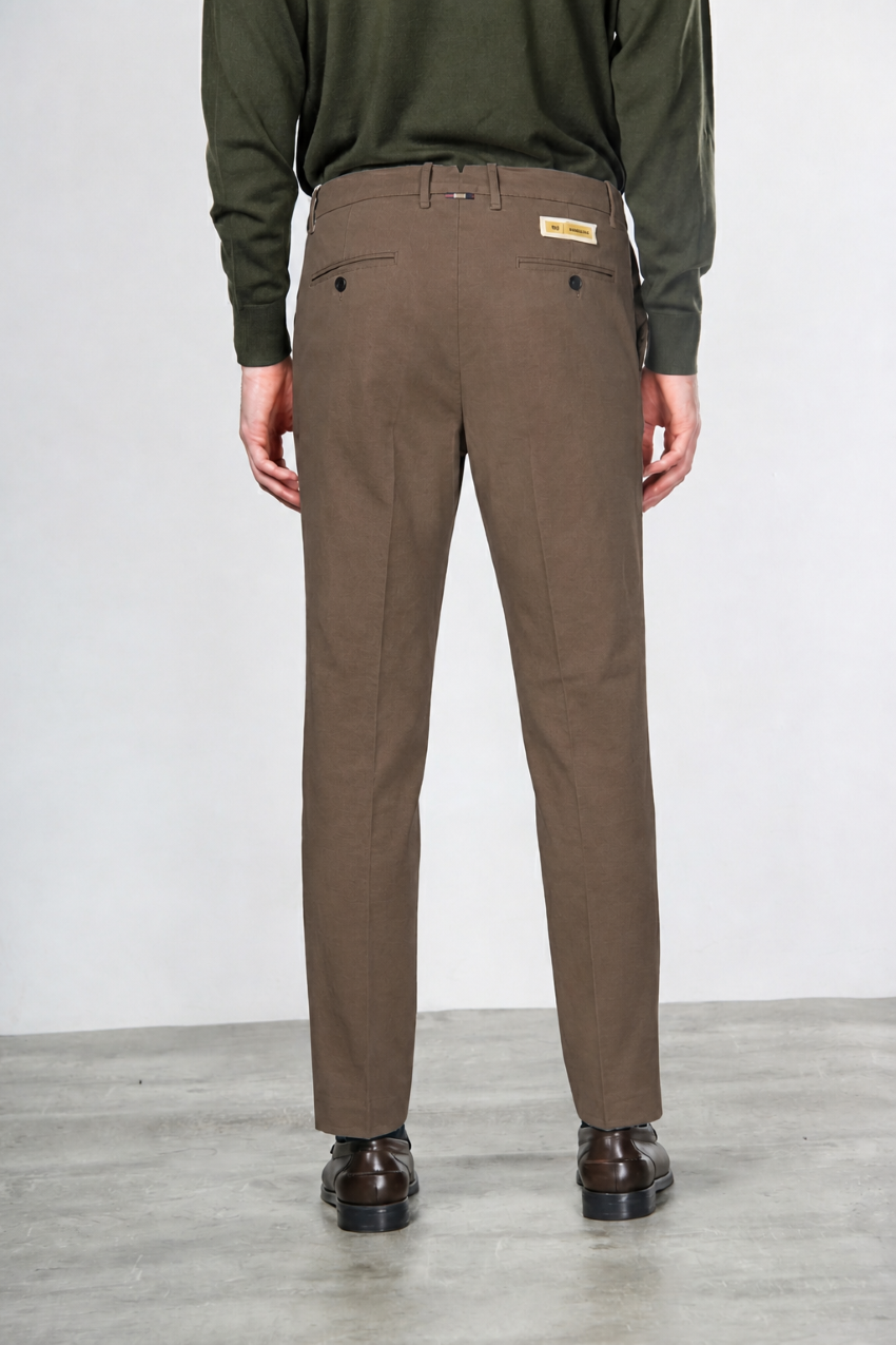 Paris men’s chino pants in cotton and wool gabardine with carrot fit