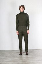 Paris men’s chino pants in cotton and wool gabardine with carrot fit