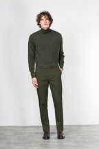 Paris men’s chino pants in cotton and wool gabardine with carrot fit