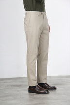 Paris pantalone chino uomo in gabardina cotone e lana carrot fit